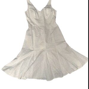 Chic White Eyelet Midi Dress